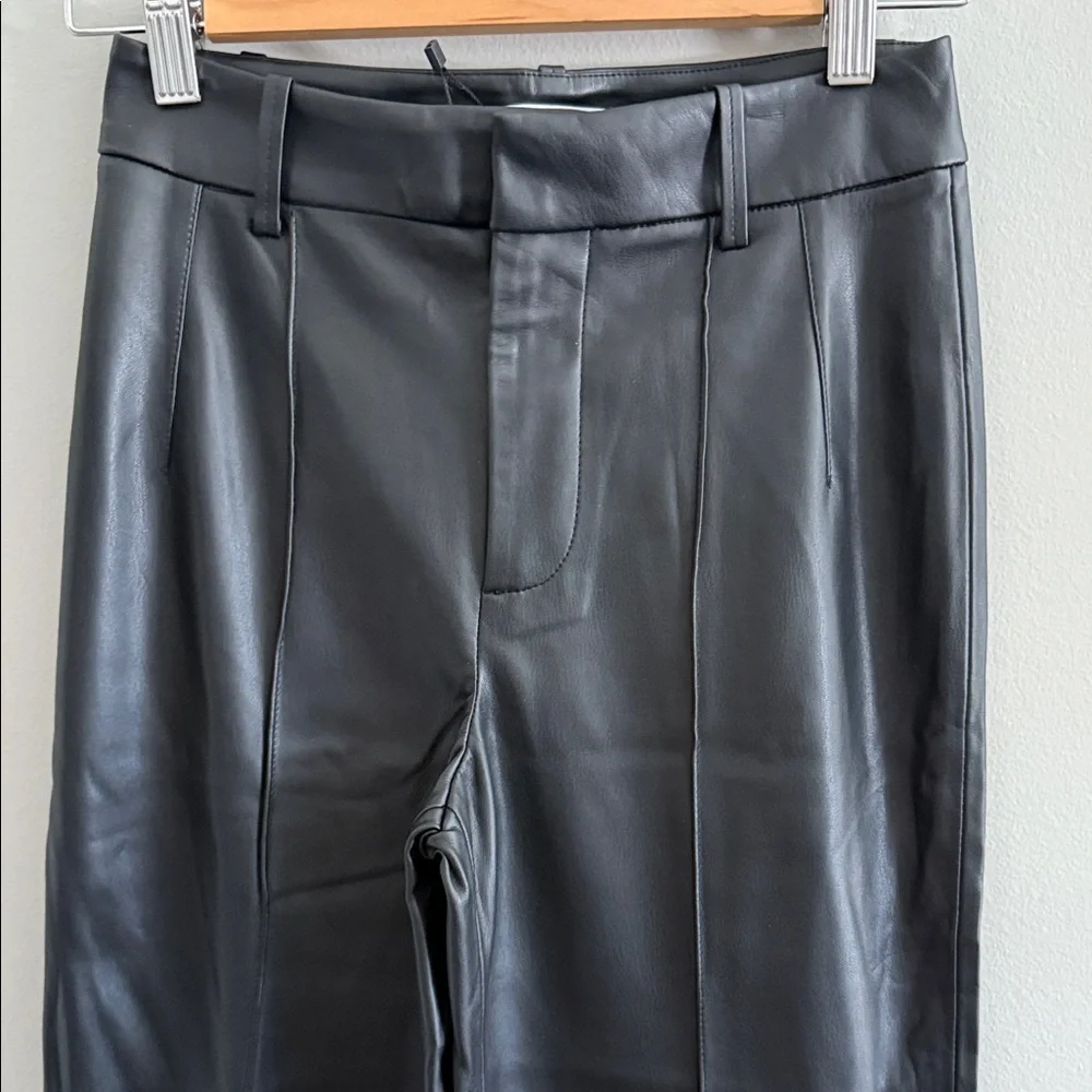 Mango Black Wide Leg Flare Pants with Ankle Slits - Picture 6 of 8